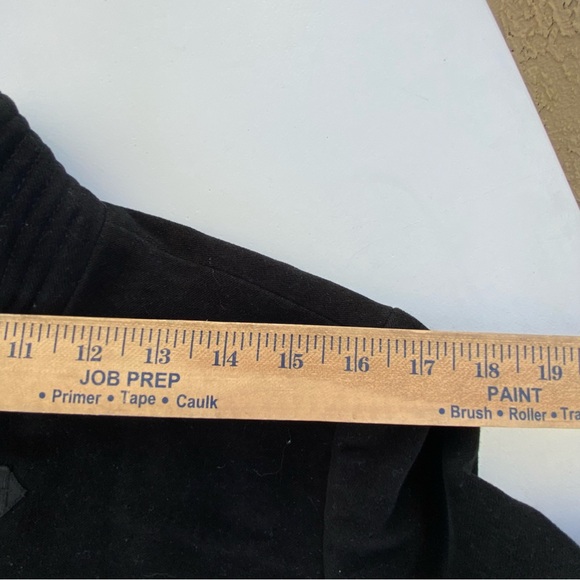 Zara Woman Military Band Jacket Black Velvet Structured Ribbed Cuffs Size Large - Picture 3 of 13